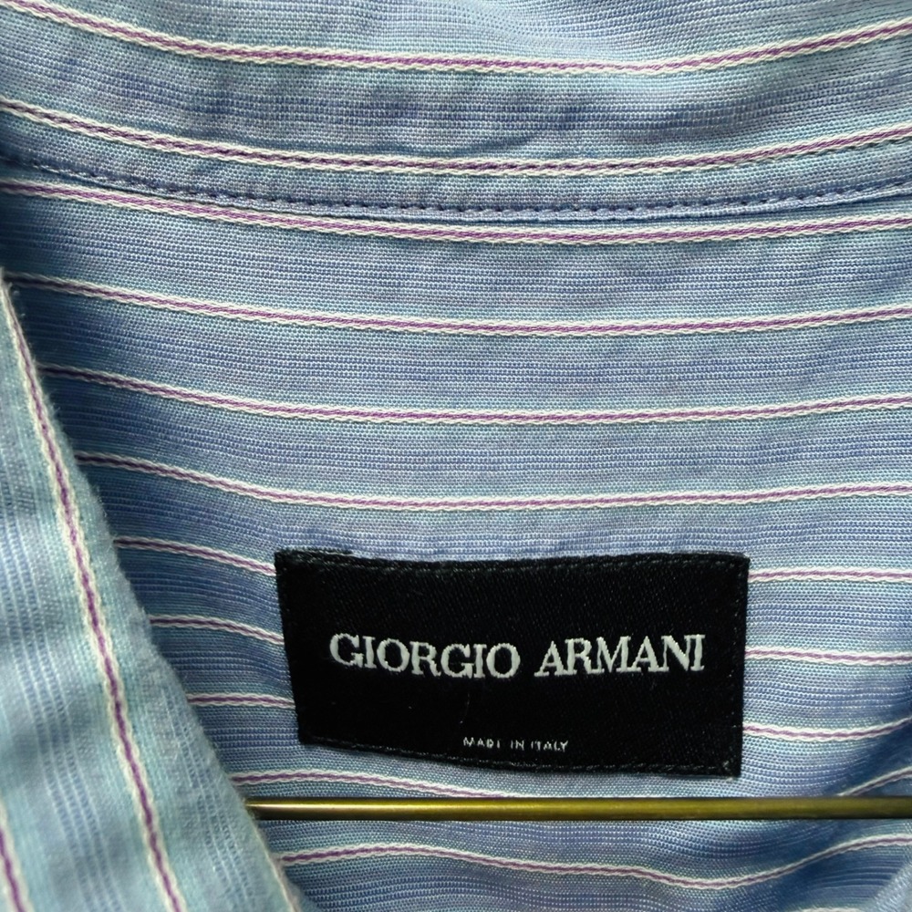 Giorgio Armani Vintage Mens Button Down Shirt Bundle 4 Pack Blue Grey Italy XL - Picture 14 of 16